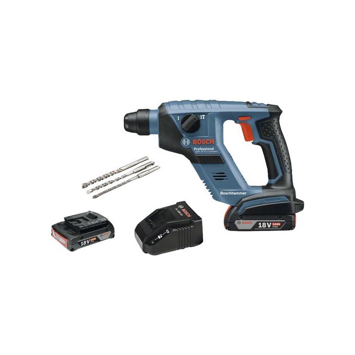 Bosch GBH 18 V-LI Compact (2.0 Ah) incl. 2 Batteries and 3 pcs. Drill Set (3165140871372) L-Boxx Bosch GBH 18 V-LI Compact (2.0 Ah) incl. 2 Batteries and 3 pcs. Drill Set (3165140871372) L-Boxx