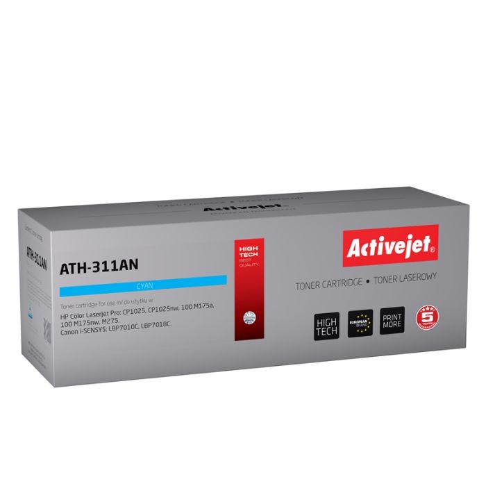 Activejet ATH-311AN toner for HP printer HP 126A CE311A, Canon CRG-729C replacement Premium 1000 pages cyan Activejet ATH-311AN toner for HP printer HP 126A CE311A, Canon CRG-729C replacement Premium 1000 pages cyan