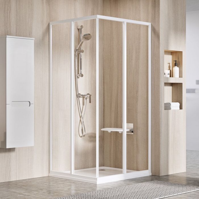 Ravak Shower Corner SRV2-100 195 S White + Glass Transparent (14VA01O2Z1) Ravak Shower Corner SRV2-100 195 S White + Glass Transparent (14VA01O2Z1)