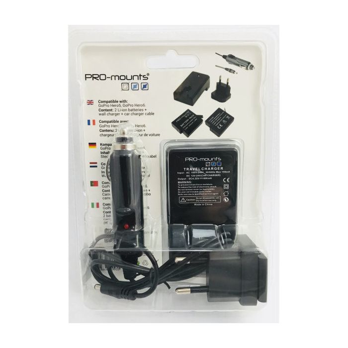 PRO-mounts Battery/Charger Kit Hero 5, 6 & 7 (PM2017GP600) PRO-mounts Battery/Charger Kit Hero 5, 6 & 7 (PM2017GP600)