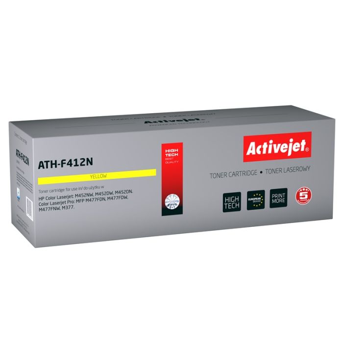 Activejet ATH-F412N toner for HP printer HP 410A CF412A replacement Supreme 2300 pages yellow Activejet ATH-F412N toner for HP printer HP 410A CF412A replacement Supreme 2300 pages yellow