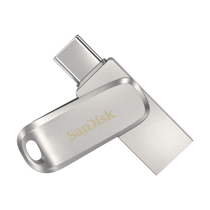 SanDisk Ultra Dual Drive Luxe Flash Drive 64GB USB Type-A / USB Type-C 3.2 Gen 1 (3.1 Gen 1) Stainless Steel SanDisk Ultra Dual Drive Luxe Flash Drive 64GB USB Type-A / USB Type-C 3.2 Gen 1 (3.1 Gen 1) Stainless Steel