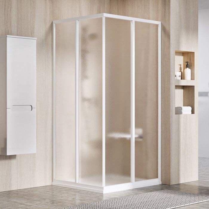 Ravak Shower Corner SRV2-100 195 S White + Glass Grape (14VA01O2ZG)