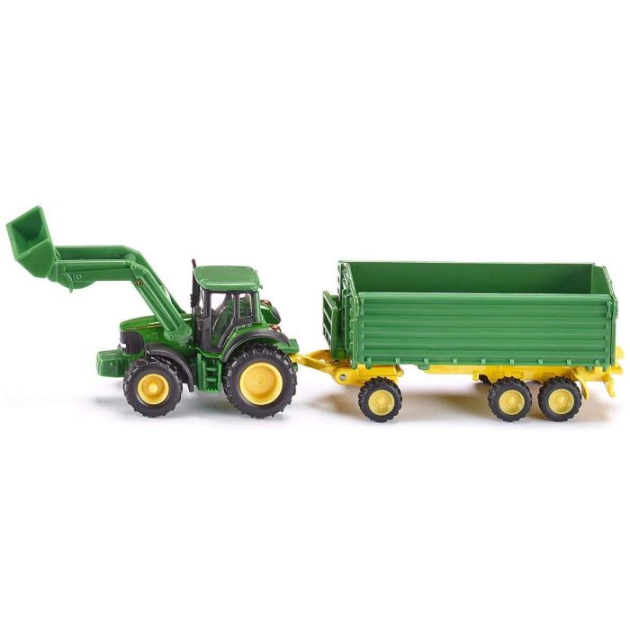 Siku John Deere with front loader and trailer (1843) Siku John Deere with front loader and trailer (1843)