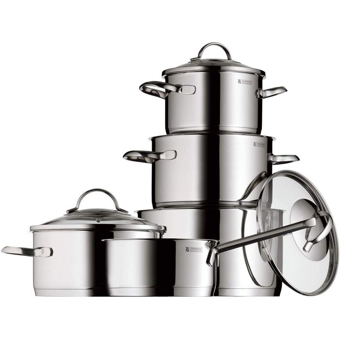 WMF Provence Plus 5-Piece Cookware Set with Glass Lids, Polished Cromargan Stainless Steel Cooking Pots & Saucepan WMF Provence Plus 5-Piece Cookware Set with Glass Lids, Polished Cromargan Stainless Steel Cooking Pots & Saucepan