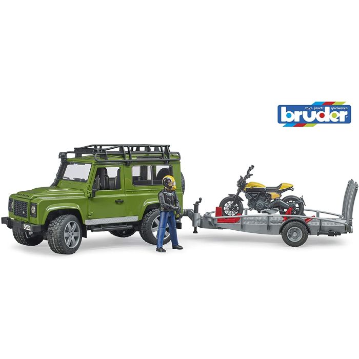 Bruder Land Rover Defender+Scrambler Ducati Full Throttle (02589) Bruder Land Rover Defender+Scrambler Ducati Full Throttle (02589)