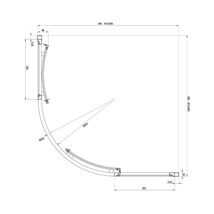 Ravak Shower Corner SKCP4-90 Satin + Glass Transparent (3117OU02Z1) Ravak Shower Corner SKCP4-90 Satin + Glass Transparent (3117OU02Z1)