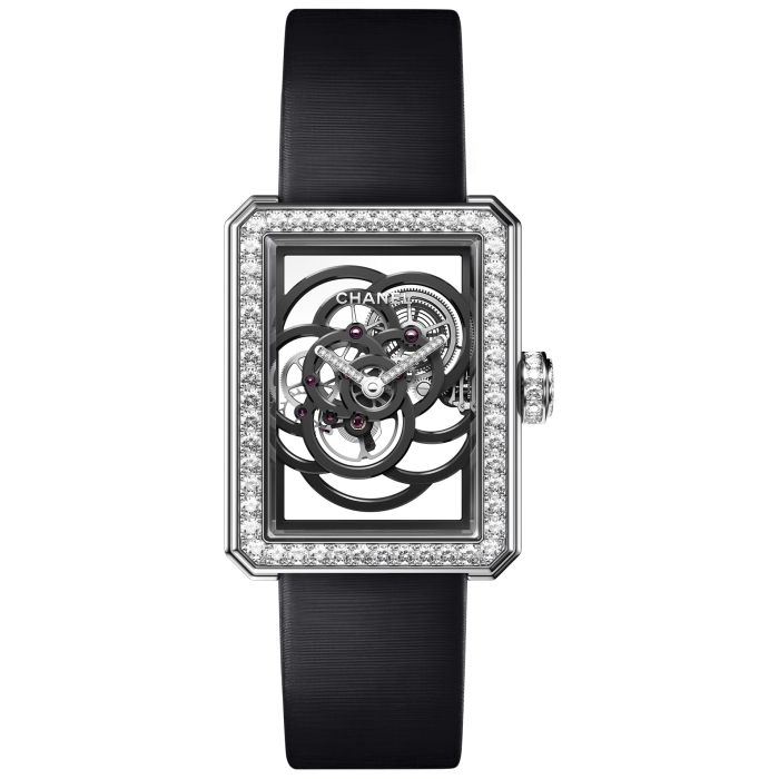 Chanel Premiere Camelia Skeleton 37mm Ladies Watch H5251