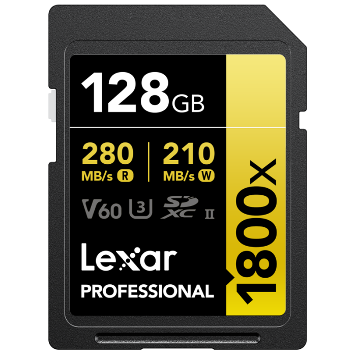 Lexar Professional 1800x SDXC 128GB U3 (V60) UHS-II R280/W210 (LSD1800128G-BNNNG)