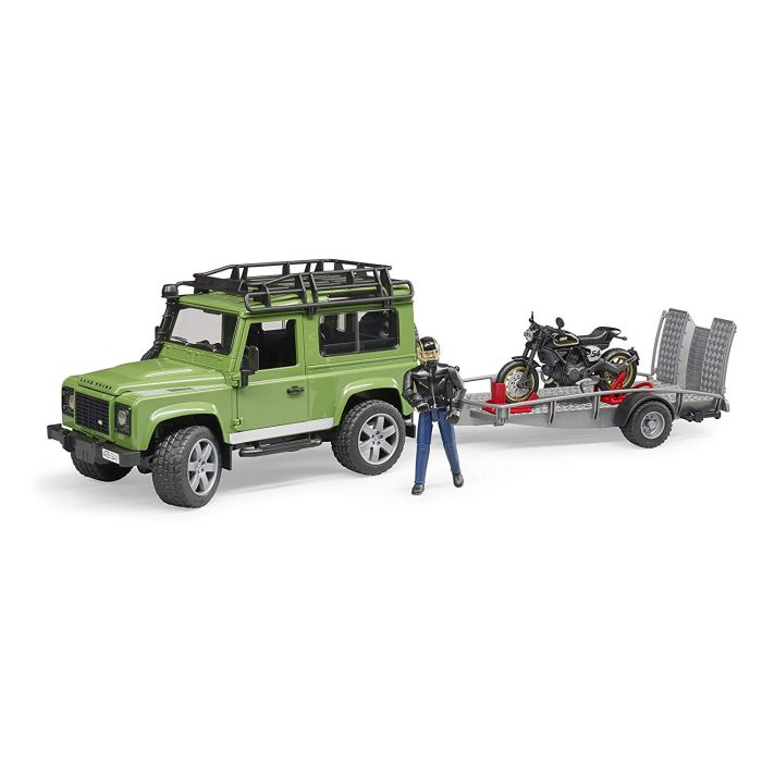 Bruder Land Rover Defender Station Wagon Featuring Trailer (02598) Bruder Land Rover Defender Station Wagon Featuring Trailer (02598)