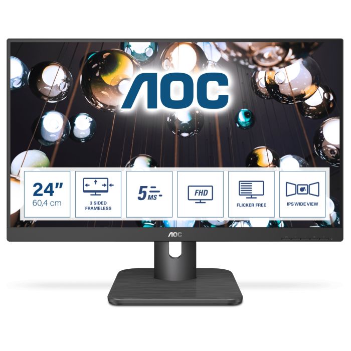 AOC E1 24E1Q computer monitor 60.5 cm (23.8") 1920 x 1080 pixels Full HD LED Black AOC E1 24E1Q computer monitor 60.5 cm (23.8") 1920 x 1080 pixels Full HD LED Black