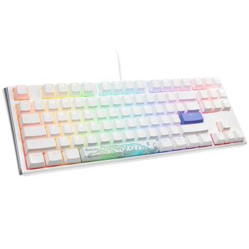 Ducky ONE 3 Classic Pure White TKL RGB Gaming Keyboard | Hot-Swap, US, MX Speed Silver Switch