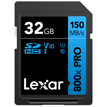 Lexar SDHC 800x Pro 32GB UHS-I, C10 (V10) U1, R150 (LSD0800P032G-BNNNG)