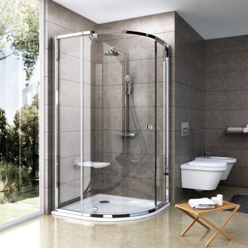 Ravak Shower Corner PSKK3-80 Black+Glass Transparent