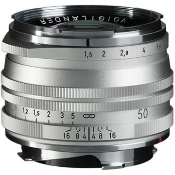 Voigtlander Nokton 50mm f/1.5 Aspherical II MC Lens Leica M-Mount Silver