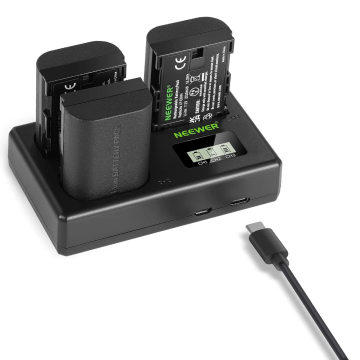 Neewer LP-E6NH 3 PCS 2250 mAh LP-E6NH Battery + trio-Charger