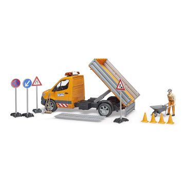 Bruder MB Sprinter municipal vehicle including light and sound module, driver and accessories (02677)
