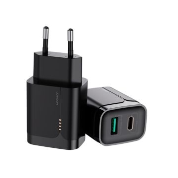 Joyroom fast charger 18W USB / USB Type C Quick Charge 3.0 Power Delivery black (L-QP182)