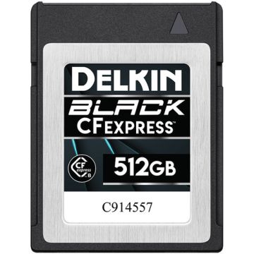 Delkin Devices CFexpress Type B BLACK 512GB Memory Card 1645MB/s Read, 1405MB/s Write (DCFXBLK512)