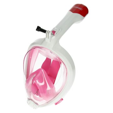 Caruba Full Face Snorkel Mask Swift - Foldable + Action Cam Mount (Pink - L / XL)