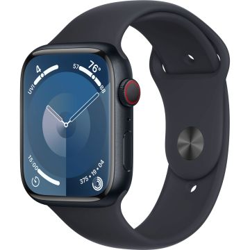 Apple Watch Series 9 GPS + Cellular 45mm Midnight Aluminium Case with Midnight Sport Band (S/ M) MRMC3