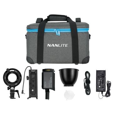 Nanlite Forza 60B Bi-color LED Monolight, Bowens Adapter and Batteryholder Kit