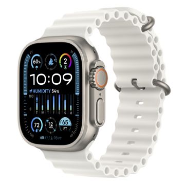 Apple Watch Ultra 2 GPS + Cellular 49mm Titanium Case with White Ocean Band MREJ3