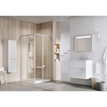 Ravak Shower Corner SRV2-80 195 S White + Glass Transparent (14V401O2Z1)
