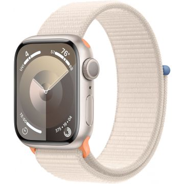 Apple Watch Series 9 GPS 41mm Starlight Aluminium Case with Starlight Sport Loop MR8V3