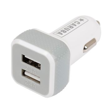 Caruba Duo USB Car Charger 4.8 amp White