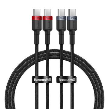 Baseus Cafule Cable USB-C to USB-C 100W 1m 2pcs Red/Black Grey/Black (P10318306003-00)