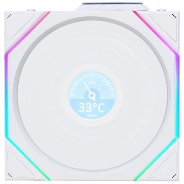 Lian Li UNI FAN TL Wireless LCD Fan, ARGB, PWM - 120 mm, White (12TLLCD1W1W)