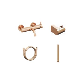 Ravak ES 022.60RGB.+S Wall-mounted Bathtub Tap With Shower Set Rose Gold Brushed (X07S127)