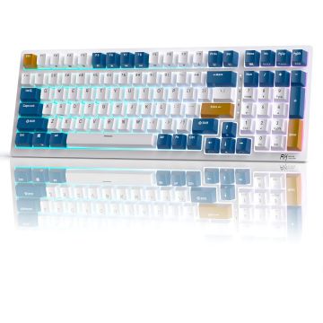 Royal Kludge RK98 Klein Blue Wireless Mechanical Keyboard | 98%, Hot-swap, Brown switches, US