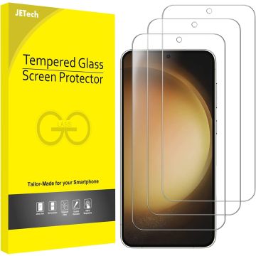 JETech Screen Protector for Samsung Galaxy S23 5G 6.1 Inch, Tempered Glass Screen Protector, Fingerprint ID Compatible, HD Clear, Pack of 3