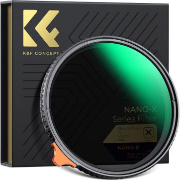 K&F Concept 49mm Black Mist 1/4 and ND2-32 (1-5 Stop) Variable ND Lens Filter 2 in 1 with 28 Multi-Layer Coatings Nano-Xcel Series (KF01.1808)