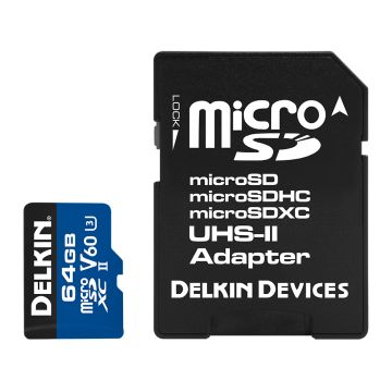 Delkin Devices microSDXC 64GB 1900x UHS-II U3 285/100 MB/s (DMSD190064GV)
