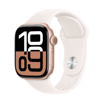 Apple Watch Series 10 GPS 42mm Rose Gold Aluminium Light Blush Sport Band M/L MWWJ3