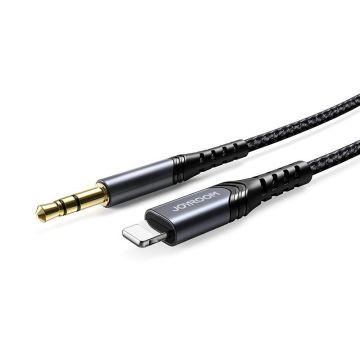 Joyroom AUX stereo audio cable 3.5 mm mini jack - Lightning for iPhone iPad 1m black (SY-A02)