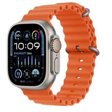Apple Watch Ultra 2 GPS + Cellular 49mm Titanium Case with Orange Ocean Band MREH3