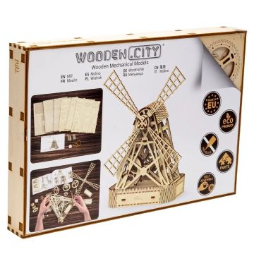 Wooden City 3D Wooden Decaration Puzzle - Mill (EN)