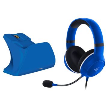 Razer Gaming Headset Kaira X and Charging Stand For Xbox Controller Duo Bundle Blue