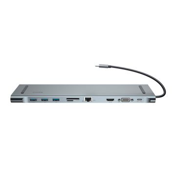 Baseus Enjoyment 10in1 Multifunctional Docking Station Stand for MacBook laptop notebook HUB adapter (CATSX-F0G)