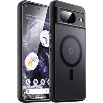 JETech Magnetic Case for Google Pixel 8 6.2 Inch 2023, Compatible with MagSafe, Translucent Matte Back (Obsidian)