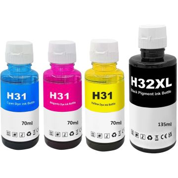 LAIPENG 31 32XL Ink Compatible with HP Smart Tank Printers, Multipack (BK/C/M/Y) (32XL-4C)
