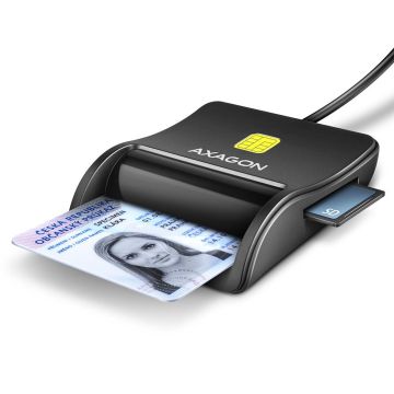 Axagon Flat Smartcard Card Reader USB 2.0 1.3m (CRE-SM3SD)