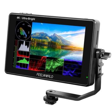 FeelWorld LUT7S 7" 2200nits 3D LUT Touch Screen DSLR Camera Field Monitor with Waveform VectorScope_c5933