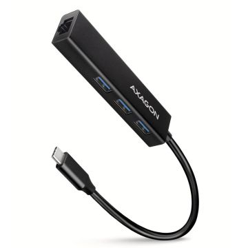 Axagon USB-C Hub 4 Port Gigabit Ethernet 0.2m HMC-GL3A (HMC-GL3A)