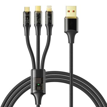 Mcdodo CA-3330 3in1 USB to USB-C / Lightning / Micro USB Cable, 1.2m Black