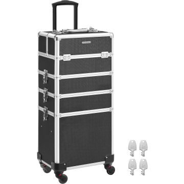 SONGMICS Cosmetic Case, Black, Stylish B07S5JXG3R (78.5 x 35 x 25 cm)